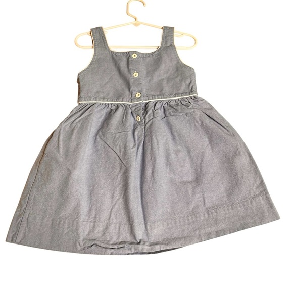 Strasburg Blue Chambray Sleeveless Kite Embroidered Sundress Dress 3T - Picture 2 of 7